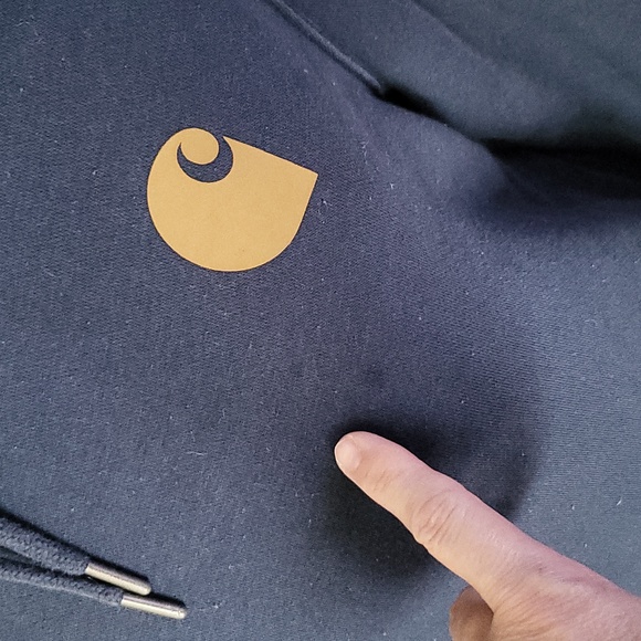 CARHARTT Navy Blue Size Medium Relaxed Fit Hoodie - Picture 2 of 11